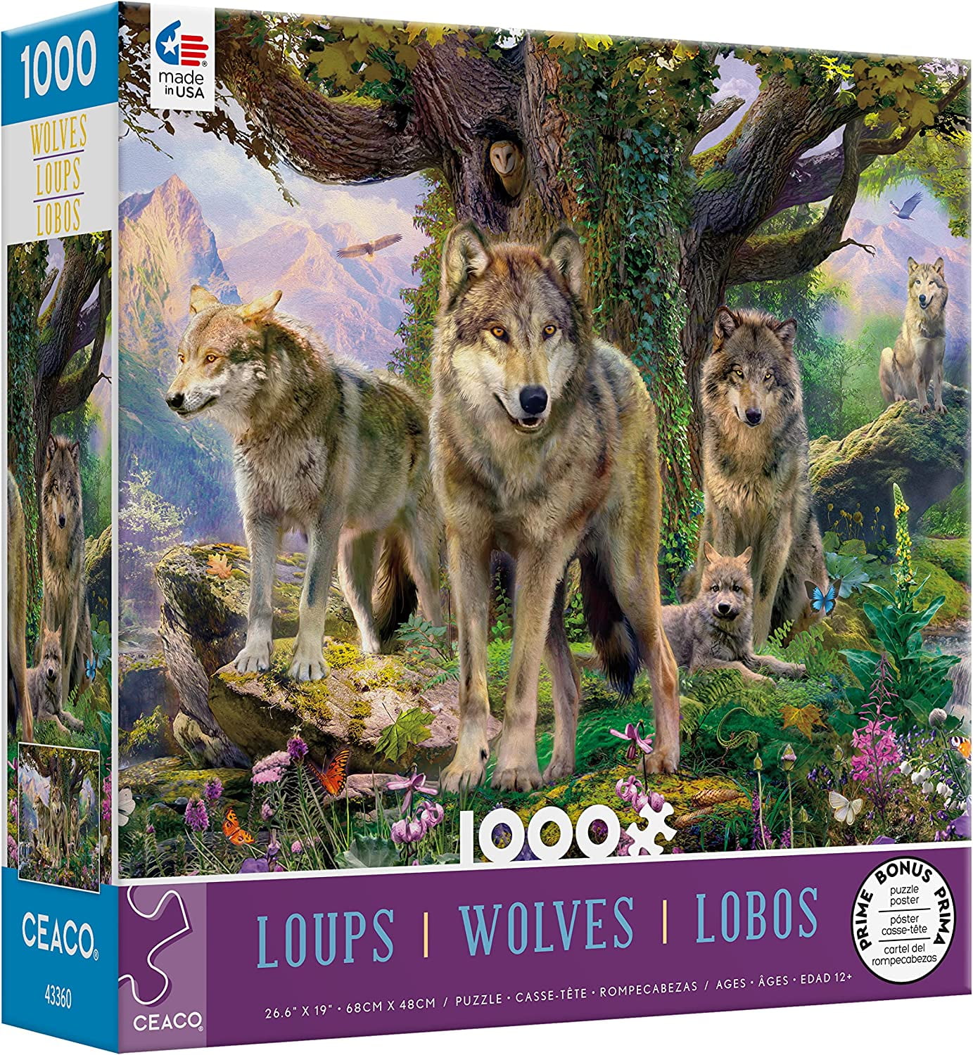 Ceaco 1000-Piece Wolves Wolves in Nature Interlocking Jigsaw