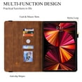thumbnail image 4 of iPad Pro 11 Case 2021/2020/2018, iPad Air 4th Generation Case, Folio Stand PU Leather Smart Wallet Cover with Auto Wake/Sleep Pencil Holder Slim iPad Cover for Girls Women,Brown, 4 of 5
