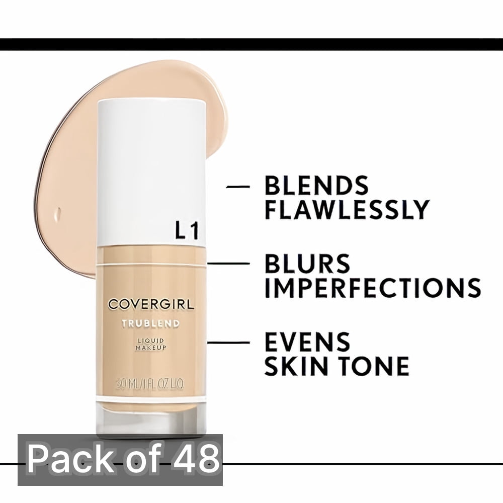 CoverGirl TruBlend Liquid Foundation, L-1 Ivory, 1 oz (Pack of 48)