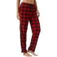 thumbnail image 4 of YUSHOW Women Fleece Pajama Pants Comfy Buffalo Plaid Pjs Bottoms with Pockets, Red Plaid, S, 4 of 7
