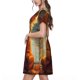 thumbnail image 2 of Balery Maple Leaf Meditating Chihuahua Vestidos sueltos de manga corta para mujer, vestidos de verano 2025, vestidos casuales de corte A con vuelo., 2 of 6