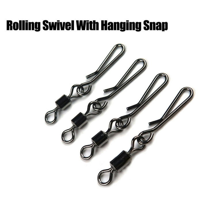 Yoone 50Pcs/Set Rolling Swivel with Hanging Snap Fishing Tackle Fishhooks  Connector 