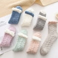thumbnail image 4 of HERFIER 7 Pairs Warm Plush Slipper Socks Microfiber Boot Cozy Socks, 4 of 8