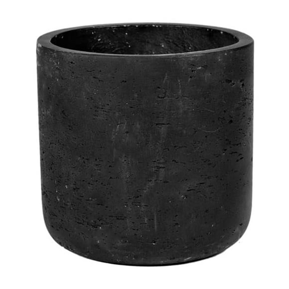 Small Black Planter Fiberstone indoor and outdoor Flower Pot 5x5 XS - by Pottery Pots