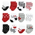 thumbnail image 2 of Hudson Baby Cotton Rich Baby Terry Socks 24-Pack, Mom and Dad Girl Red Black, 0-6 Months, 2 of 3