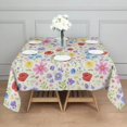 thumbnail image 3 of Pioneer Flower Floral Print Pattern Square Tablecloth, Waterproof Wipeable Spillproof Washable Table Cover for Home Kitchen Party Decor, 52"x52", 3 of 6