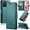 Green, variant on ETFAST Leather Phone Case Wallet With Card Holder Zipper For Redmi Note 12 Pro Plus 12R High Quality Leather Phone Case