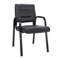 thumbnail image 1 of SUPER DEAL Chaise d'Invité de Bureau en Cuir Reconstitué Chaise de Direction Chaise d'Appoint Chaise de Réception avec Cadre en Métal Solide Mobilier de Bureau à Domicile, 1 of 4