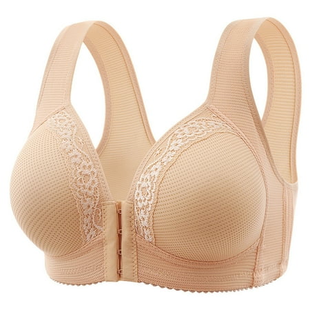 

Felwors Women s Underwire Bra Comfortable And Front Button Bra With Lace No Steel RimRetract And Breathable Bra