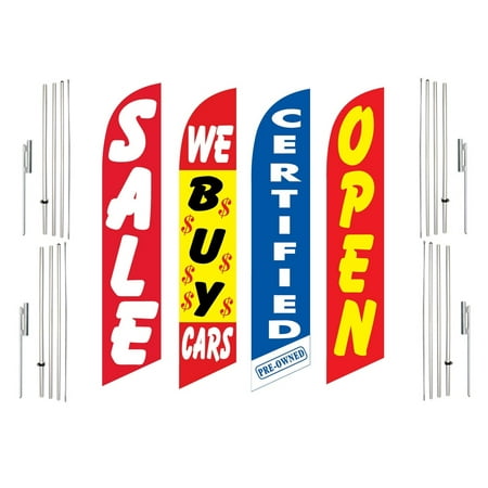 4 Swooper Flags With 4 Pole Kits Sale We Buy Cars Certified Pre Owned Open