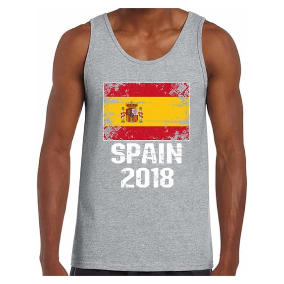 Awkward Styles Spain 2018 Tank Top for Men Spanish Flag Gifts Spain Soccer Tank