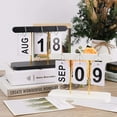 thumbnail image 2 of Deago Wooden Perpetual Daily Flip Calendar for Desk Reusable Vintage Desktop Calender for Home Office Decor (White), 2 of 8