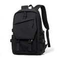 thumbnail image 1 of Mochila impermeable Bolsa de viaje de moda de alta capacidad con bolsillos laterales Bolsa diaria para hombres y mujeres (negro), 1 of 5