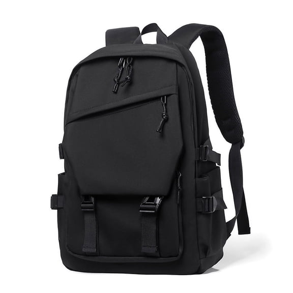 Waterproof Backpack Trendy Travel Bag High Capacity with Side Pockets Daily Bag for Men Women (black)