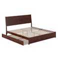 thumbnail image 2 of AFI Casanova King Solid Wood Platform Bed with Panel Footboard and Twin XL Trundle, Walnut, 2 of 15