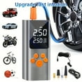 thumbnail image 6 of 150PSI Cordless Tire Inflator - USB Rechargeable Portable Air Compressor with Digital Gauge & LED Light, Fast Inflation for Cars, Bikes, Motorcycles & Sports Equipment, Car Tire Air Pump, 6 of 14