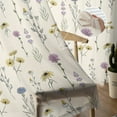 thumbnail image 5 of Sheer Curtains 72 inches Long, Watercolor Plant Sunflower Plants Flower Printing Light Filtering Sheer Window Curtains Rod Pocket Voile Drapes for Bedroom Living Room, 52"W x 72"L 2 Panels, 5 of 7