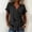 Black, variant on Lapel V Neck Tie Front Irregular Shirts Tie Waist Blouse going out shirts Loose Short Sleeve T Shirt Tie Front Top Wrap Shirts For Women Lapel V Neck Tie Front Irregular Shirts