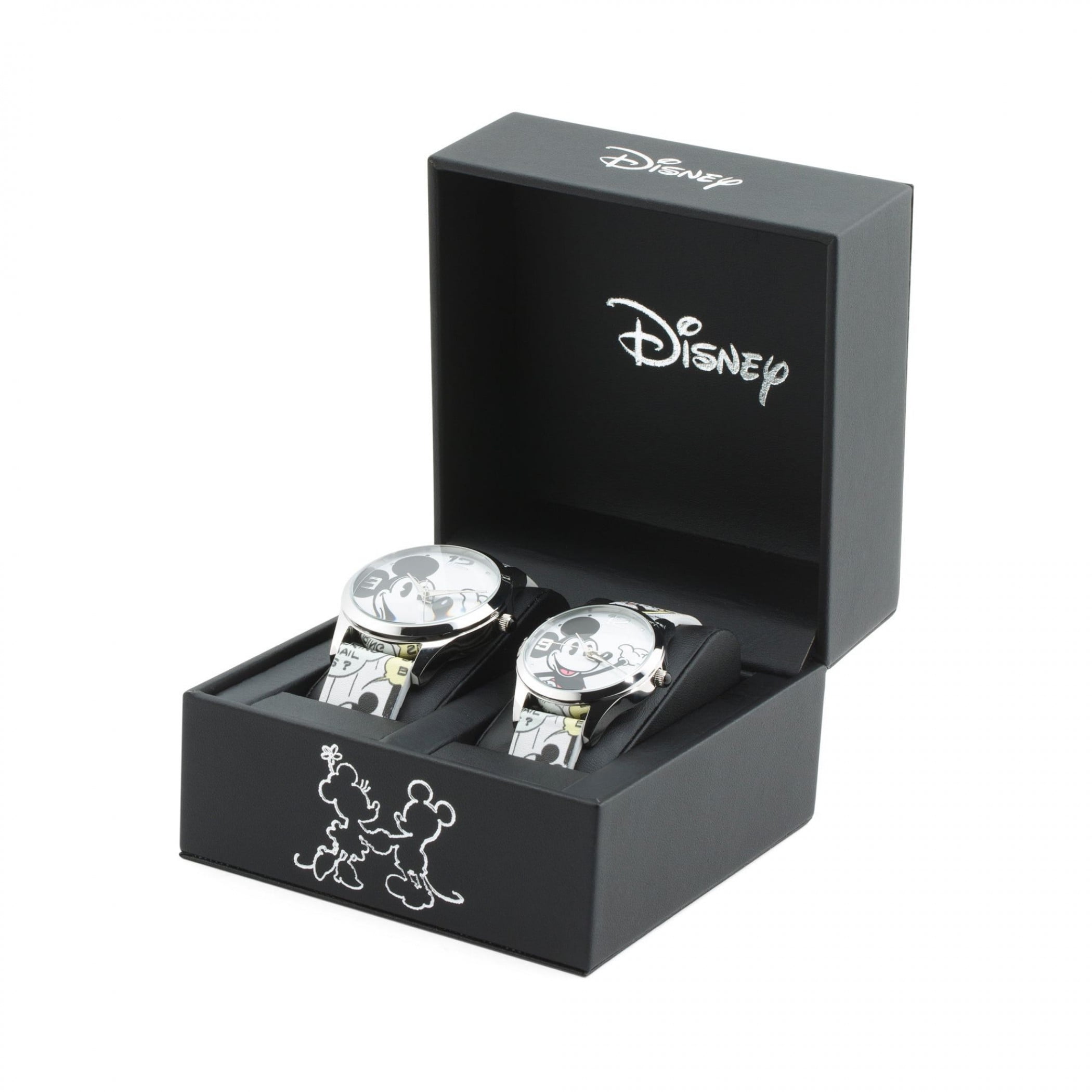 その他 Disney Mickey Mouse Watch & Figure Set Disney Mickey Mouse His and Hers Watch Set with Rubber Band
