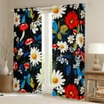 thumbnail image 2 of Manfei Groovy Daisy Flower Blackout Curtains Set of 2 (52x84 Each), Rustic Farmhouse Window Curtains, Jungle Mushroom Plant Curtains and Drapes, Window Curtains Room Decor, 2 of 6