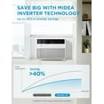 thumbnail image 6 of Open Box Midea MAW14S1VWT-A 14,000 BTU Smart Inverter Window AC Unit w/ APP, Remote, Cools up to 700 Sq Ft, White, 6 of 7