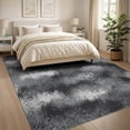 thumbnail image 3 of ODIKA 8'x10' Washable Area Rug Non-Slip Chair-Friendly Mat Farmhouse Grey Abstract Brushstroke Mottled Stripe Minimalist Greyrugs Flowing for Dining Room, Large Office, Lounge, 3 of 7