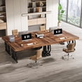 thumbnail image 6 of Tribesigns 5 ft Conference Table for 4 to 6, 63-inch Rectangle Meeting Table Modern Computer Desk with Metal Base, Rustic Brown and Black, 6 of 9