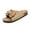 Khaki, variant on Women's Bow Decor Cork Footbed Slides, Open Toe Casual Summer Sandals, Slide Sandals for Women Or Ladies Dressy Summer Casual, Cute Bow Tie Knot On Top Strap, Comfy Slip On Cork Foot Bed, Khaki 8