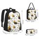 thumbnail image 2 of Disketp Honey Bee Insect Mochila Estampada de Gran Capacidad con Lonchera y Estuche, Set de 3 Piezas para Estudiantes, 2 of 7