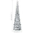 thumbnail image 2 of vidaXL Silver Pop-Up Xmas Tree, Artificial PET Christmas Decor, 2 of 4