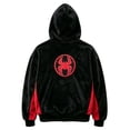 thumbnail image 3 of Unisex Spider Superhero Zip Up Hoodie, Full Mask Plush Fleece Halloween Cosplay Sweatshirt Jacket with Pockets, Watermelon Red, M, 3 of 3
