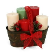 Glowing Pillar Candle Gift Set