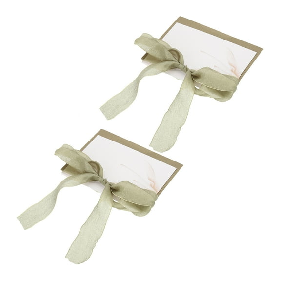Uxcell Wedding Vows Books, His and Her Wedding Vow Card with Green Ribbon for Bride and Groom Wedding 2 Pcs