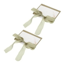 Uxcell Wedding Vows Books, His and Her Wedding Vow Card with Green Ribbon for Bride and Groom Wedding 2 Pcs