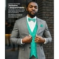 thumbnail image 5 of Vittorio Farina Men's Mint Woven Paisley Vest, Necktie, Bow Tie and Pocket Square Set (White Back), 5 of 42