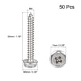 thumbnail image 2 of Uxcell M4 x 30mm 304 Stainless Steel Phillips Hex Washer Self Tapping Screws 50 Pack, 2 of 4