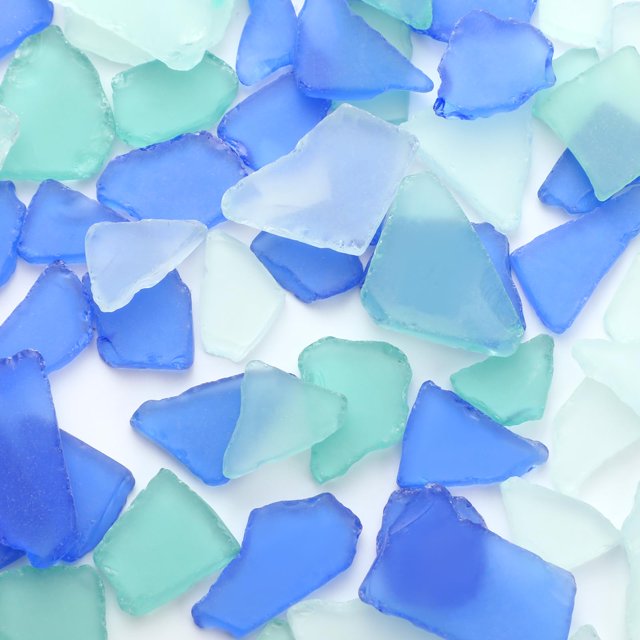 Relleno para jarrones Jetec Sea Glass Pieces, 710 g, azul, blanco y verde