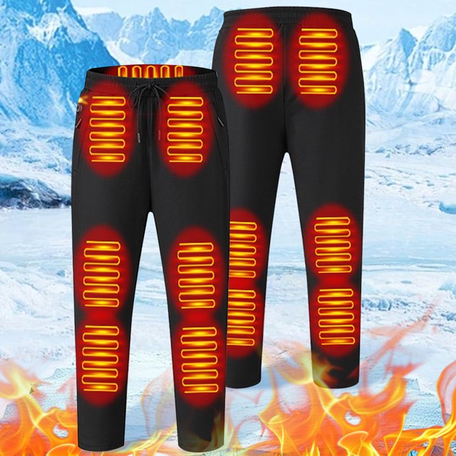 Pantalones térmicos USB 5V para hombres Pantalones impermeables la cintura elástica 12 Zona de calefacción Pantalones calentados para esquiar motocicleta de pesca