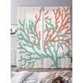 thumbnail image 4 of Sheer Curtains 84 inches Long 2 Panels Set Green Orange Coastal Coral Light Filtering Sheer Drapes Rod Pocket Window Curtains for Living Room/Bedroom, Summer Ocean, 4 of 8