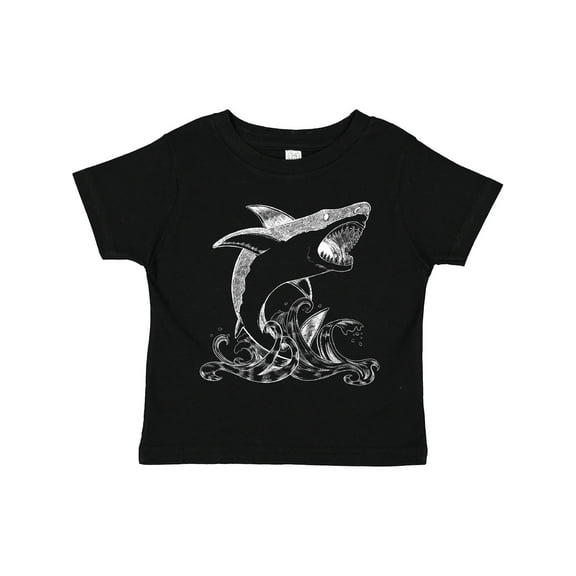Inktastic Great White Shark Jumping in White Boys or Girls Toddler T-Shirt