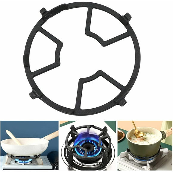 Gas Stove Top Support Ring - 17.5cm Round Cast Iron Pan Shelf, Four/Five Claws Cooking Adaptation, Dish for Kitchen Coffee Maker Oven Wok Small Pot. 1 Piece Black