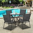 thumbnail image 2 of Costway 4PCS Outdoor Patio Folding Chair W/Armrest Portable Camping Lawn Garden, 2 of 10