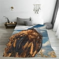 thumbnail image 5 of Fuzoiu Blue Sky White Cloud Eagle Print Ultra-Soft Micro Fleece Blanket,All Seasons Flannel Throw, Lightweight Blanket for Bed, Sofa, Couch, Movie Night, Camping, and Travel-60"x50", 5 of 7
