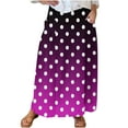 thumbnail image 2 of Maoxin Women's Skirts Women's Printed Elastic Waistband Pleated Pocket Skirt With Mid Calf Skirt ,Hot Pink,XL, 2 of 5