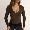 thumbnail image 2 of Womens Fall Tops Crew Neck Knitted Spicy Style Slim Fit Basic Plus Size Womens Clothing,Coffee,L, 2 of 7