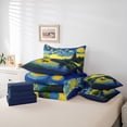 thumbnail image 6 of Homewish Vintage Oil Painting 7-Piece Twin Bedding,Spiral Clouds Stars Bedding Comforter Set,Navy Blue Reversible, 6 of 8