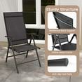 thumbnail image 6 of Costway 2 PCS Patio Folding Dining Chair with 7-Level Adjustable High Backrest for Garden Black, 6 of 10