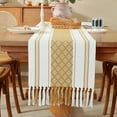 thumbnail image 6 of WEGFTDUOP Christmas Table Flag Woven Two Tone Color Splicing Tassel Holiday Decoration Long Tablecloth Home, 6 of 6