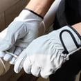 thumbnail image 4 of Genuine Sheepskin Leather Work Gloves, Durable Cut-Resistant High-Temp Resistant Hand Protection for Welding, Gardening, Riding, & Heavy Duty Handling, Orange & White, 4 of 8