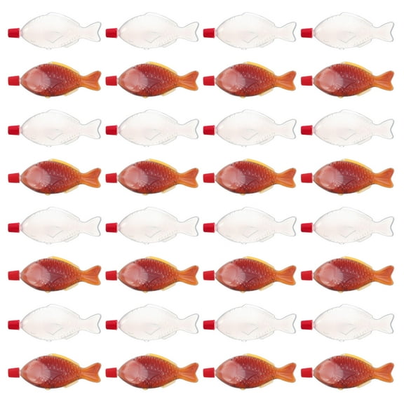 Topbathy 100pcs Mini Squeeze Bottles, 8ml Fish Shape Sauce Bottle, Plastic Condiment Bottles For Sushi Soya Sauce, Disposable